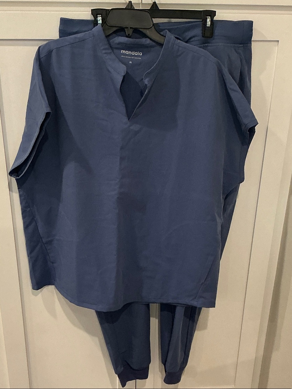 Mandala Women’s Scrubs Set - Mandarin Dolman Top & 9 Pocket Joggers (XL)